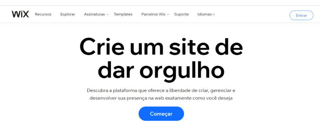 Hospedagem de Site GRÁTIS: Confira as 12 Melhores Opções wix 1024x427 - Hospedagem de Site GRÁTIS: Confira as 12 Melhores Opções