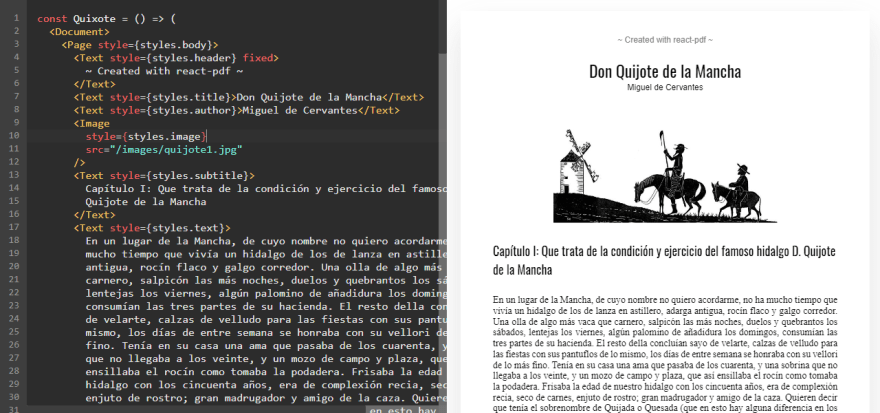 React PDF Renderer é uma biblioteca do React que permite gerar documentos em PDF