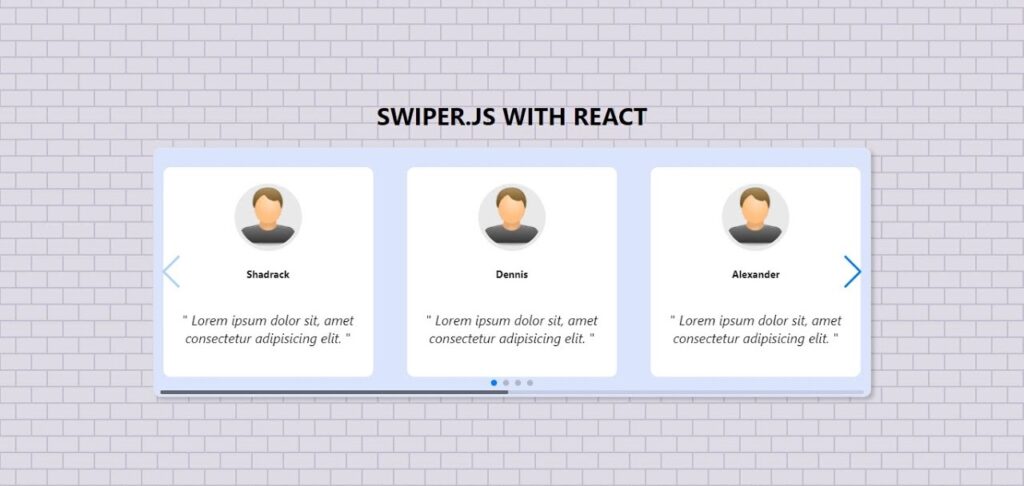 Swiper.js é uma biblioteca que permite criar sliders (carrosséis) para exibir conteúdos em React.