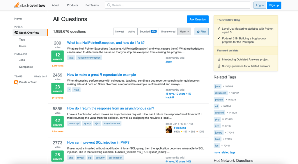 Stack Overflow é o site mais popular e utilizado pelos desenvolvedores do mundo todo