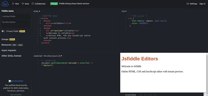 Editores de Código Online: Conheça os 10 Melhores JSFiddle - Editores de Código Online: Conheça os 10 Melhores